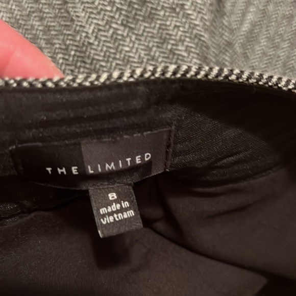 New The Limited Black Tweed Skirt Leather Piping -Sz 8 - Picture 4 of 4